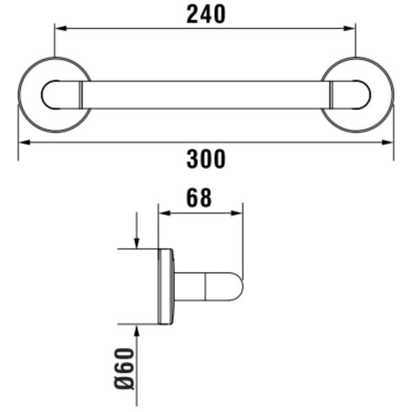 LAUFEN NIARA Madlo, PVD inox kartáčovaná oceľ 161, H3890601610001