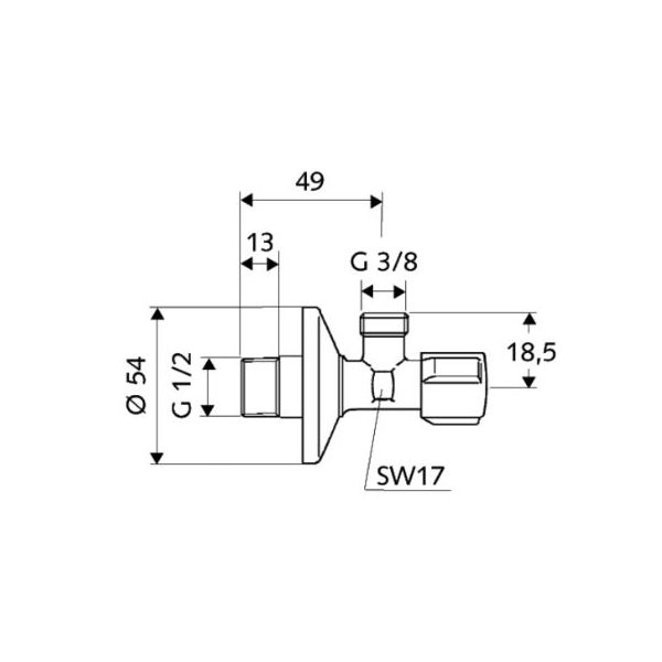 Schell rohový ventil, G1/2"xG3/8", 05 212 0699