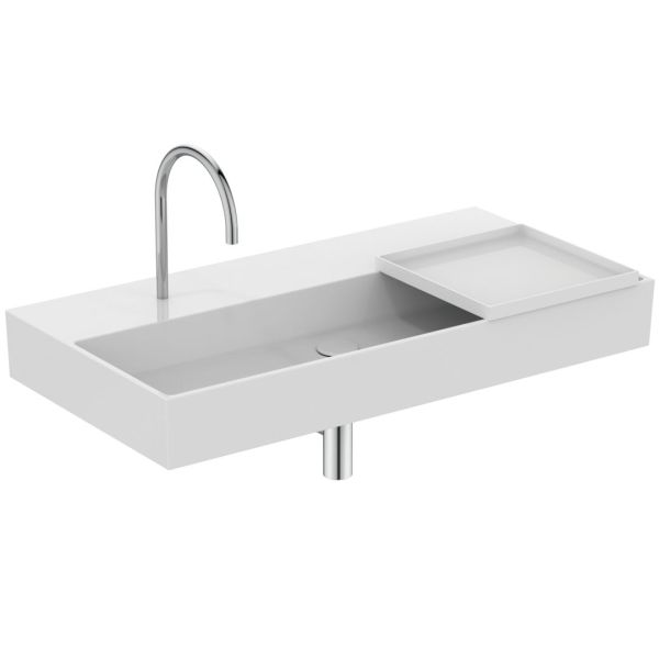 SOLOS Pohyblivá polička na umývadlovú vaničku, solid surface, T5563Y3