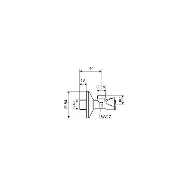 Schell  Sanland rohový ventil so sitkom G1/2"xG3/8", 970580000