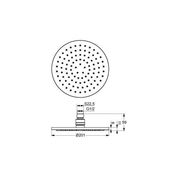 IdealRain hlavová sprcha Ø 20 cm, B9442AA