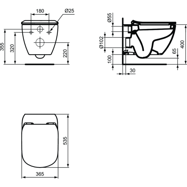 Tesi WC závesné 54x36 cm, T007801