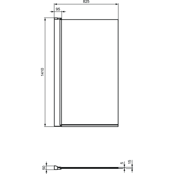Conncet 2 Vaňová zástena 80 cm, hranatý tvar T9923EO