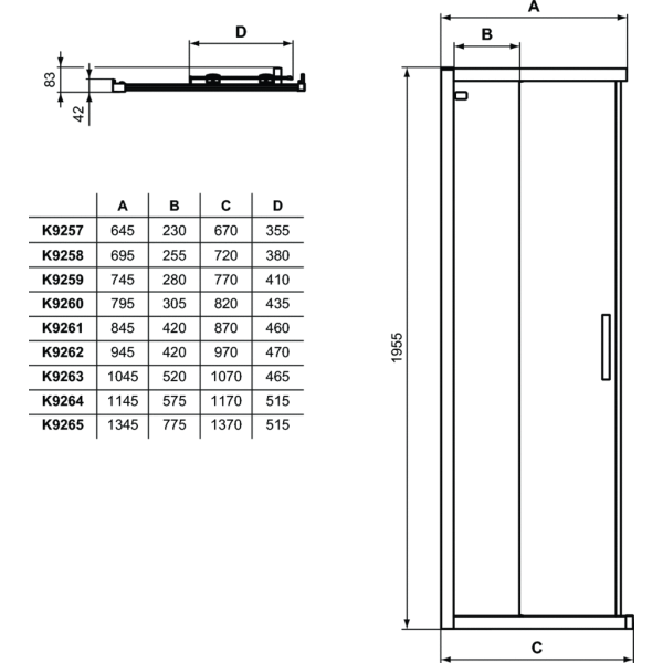 CONNECT 2 Sprchovací kút 1/2 rohový vstup 110 cm, K9263EO