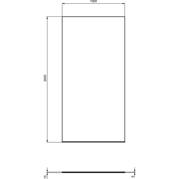 I.LIFE WETROOM Sprchový kút, pevná stena bez stenovej lišty 100 cm, T4875EO