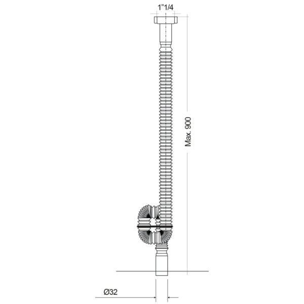 RAK PETIT Umývadlový sifón pre voľne stojacie umývadla freestanding , BTRFSPPR001